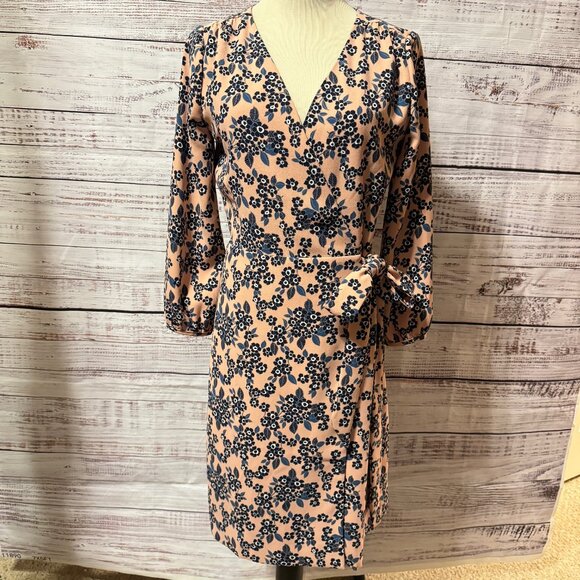 J. CREW Floral Crepe Wrap Dress - Picture 1 of 8